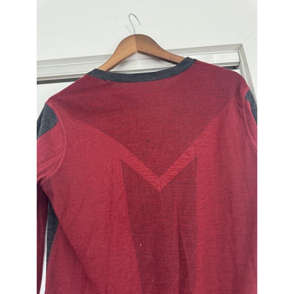 Smartwool Mens M Gray Red Intraknit 200 Thermal Merino Base Layer Crew T-Shirt - Picture 4 of 9